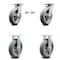 Service Caster 8 Inch Kingpinless Thermoplastic Rubber Wheel Caster Swivel Locks 2 Rigid, 2PK SCC-KP30S820-TPRRD-BSL-2-R-2 - alternate 1